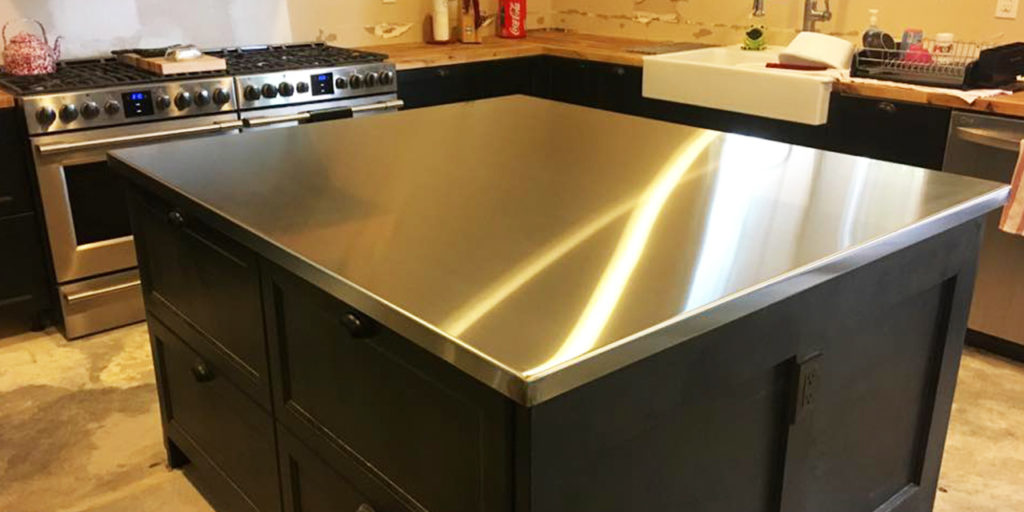 stainless steel kitchen countertop with sink sales